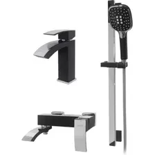 Комплект смесителей Hansberge H7077 (черный хром)