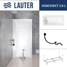 Ванна Lauter Seraphina 170x80 2112170L (с каркасом и сифоном 21Y31001 матовый черный)