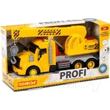 Кран игрушечный Полесье Профи со звуком и светом / 86600 (инерционный, желтый)