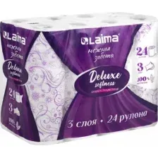 Туалетная бумага Laima Deluxe 3сл / 115397 (24рул)