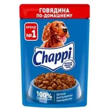 Пауч Chappi для взрослых собак, с говядиной, 85 г