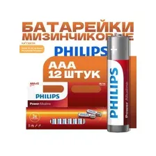 Батарейка Philips Power Alkaline AAA LR03P12B/97 (12 шт)