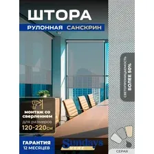 Рулонные шторы Sundays Home Санскрин SS 1300-03 220х185 (серый)