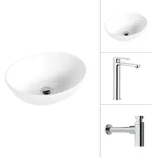 Умывальник Lauter 21652 + Moon 21СK81691C с сифоном 21635CH (хром)