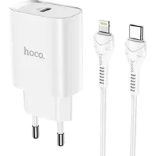 Сетевое зарядное устройство Hoco N13, Type-C to Lightning, белый