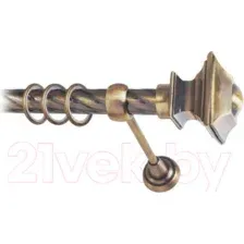 Карниз для штор Lm Decor Верди 030 1р витой 25мм (антик, 1.6м)