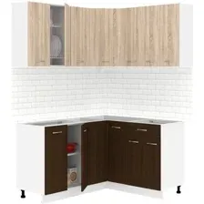 Готовая кухня Кортекс-мебель Корнелия Лира 1.5x1.4 без столешницы (дуб сонома/венге)