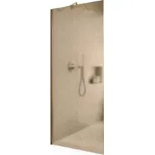 Душевая стенка MaybahGlass 79x195 / MGD-697-3ш (бронзовое матовое стекло/золотой)