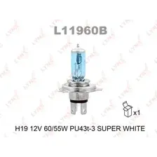 Автолампа галогенная PU43t-3 LYNXAUTO L11960B H19 12