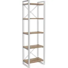 Стеллаж Hype Mebel Стандарт 80x200 (белый/дуб галифакс натуральный)