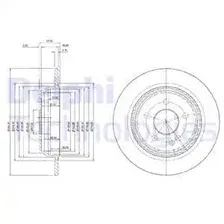 Тормозной диск DELPHI BG3969 полный , задняя ось