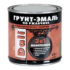Эмаль Dali Молотковая по ржавчине 3 в 1 0.75 л (золотистый)