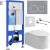 Унитаз подвесной Roxen Royal Matt в комплекте с инсталляцией StounFix Dual Fresh 6 в 1 968280 (кнопка: серый бетон)
