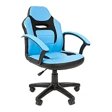 Кресло детское Chairman Kids 110 (экопремиум, черный/голубой)