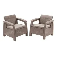 Набор садовой мебели Corfu Duo Set (2 кресла), капучино