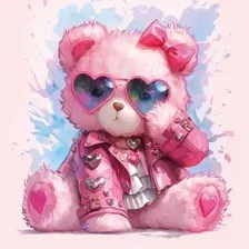 Алмазная мозаика  Феникс+ Розовый мишка 71391