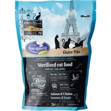 Сухой корм для кошек Bon Appetit Cat Adult Sterilized с курицей и лососем / 681823 (2кг)