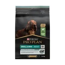 Корм Purina Pro Plan для взрослых собак мелких и карликовых пород с чувствительным пищеварением с ягненком и рисом, 3 кг
