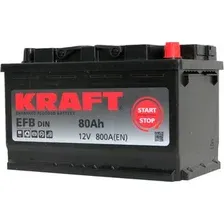 Автомобильный аккумулятор KRAFT EFB 80 R (80 Ач)