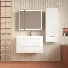 Тумба под умывальник Symbolite Остин 80 Plus 2 ящика (подвесная, белый)