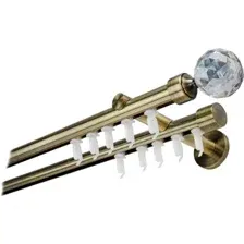Карниз для штор Lm Decor Кристалл 19/19мм 2р (антик, 3.2м)