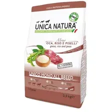 Монопротеиновый гипоаллергенный корм Unica Natura Mono All breed Dog (Гусь) для собак средних и крупных пород, 2.5кг