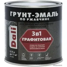 Грунт-эмаль Dali Графитовая по ржавчине 3 в 1 0.75 л (серо-синий)