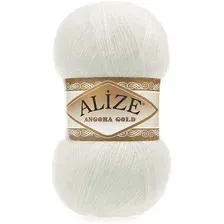 Пряжа для вязания Alize Angora gold 62 (550 м, молочный)