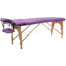 Массажный стол Atlas Sport Складной 2-с 60см (фиолетовый/деревянный)