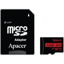 Карта памяти Apacer microSDXC AP64GMCSX10UB-R 64GB (с адаптером)