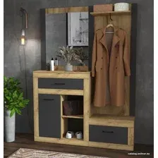Стенка Интерлиния Loft LT-ШК2 (дуб золотой/антрацит)