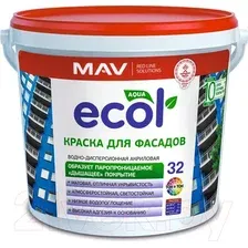 Краска Ecol 32 ВД-АК-1032 фасадная 11 л (белый)
