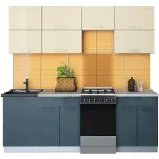 Готовая кухня Интерлиния Мила Gloss 50-22 (ваниль/асфальт)