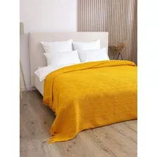 Покрывало Василиса Вафельное Ромбы 150x200 (горчичный)