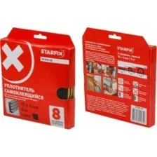 Уплотнитель "E" черный 10х4мм 6м (сдвоенный профиль 2х3м) STARFIX