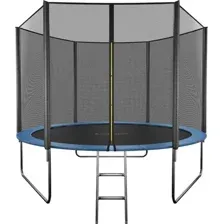 Батут GetActive Jump 8ft - 252 см с лестницей, внешней сеткой (синий)