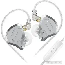 Наушники KZ Acoustics ZSN Pro 2 (с микрофоном, серебристый)