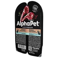 Консервированный корм для кошек AlphaPet Superpremium Ягненок и брусника в соусе 80 г