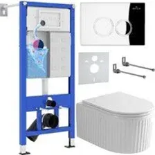 Унитаз подвесной Roxen Royal Matt в комплекте с инсталляцией StounFix Dual Fresh 6 в 1 968245 (кнопк