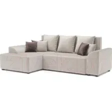 Диван угловой Mebel-Ars Каскад левый (бархат бежевый Star Velvet 6 Beige)