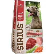 Корм для собак Sirius Мясной рацион, 15 кг
