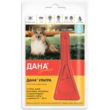 Капли от блох Apicenna Дана Ультра для собак и щенков 10-20кг (1.6мл)