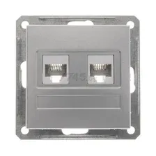 Розетка компьютерная RJ-45 двойная SYSTEME (SCHNEIDER) ELECTRIC W59 матовый хром (RSI-251KK5E-5-86)