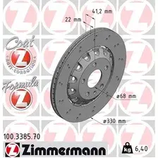 Тормозной диск ZIMMERMANN 100.3385.70 вентилируемый, перфорированный , задняя ось