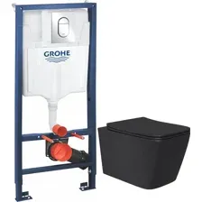 Унитаз подвесной Lauter Magdeburg 21103EC + GROHE Rapid SL 39504000 (черный матовый)
