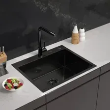 Кухонная мойка ARFEKA Eco AR 600*500 Black PVD Nano Decor Millet Grains