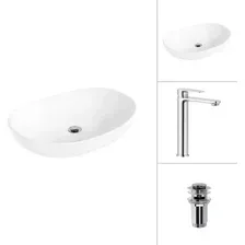 Умывальник Lauter 21502 + Moon 21СK81691C с донным клапаном 21190CH (хром)