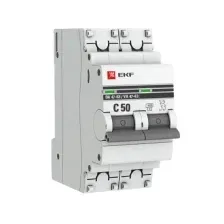 Выключатель автоматический EKF PROxima ВА 47-63 2P 50А (D) 4.5kA