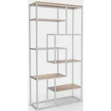 Стеллаж Hype Mebel Зиг-Заг-2 120x200 (белый/дуб галифакс натуральный)