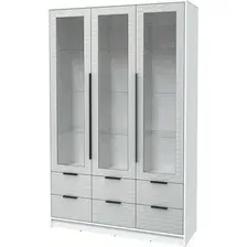Шкаф-витрина Интерлиния Концепт Зодиак КТ-ШВ3 (белый платинум/грей)